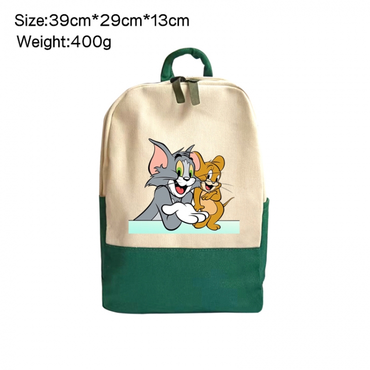 Tom and Jerry Anime Surrounding Canvas Colorful Backpack 39x29x13cm