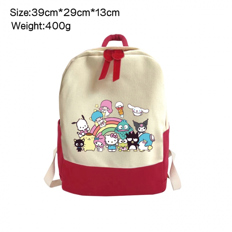 sanrio Anime Surrounding Canvas Colorful Backpack 39x29x13cm