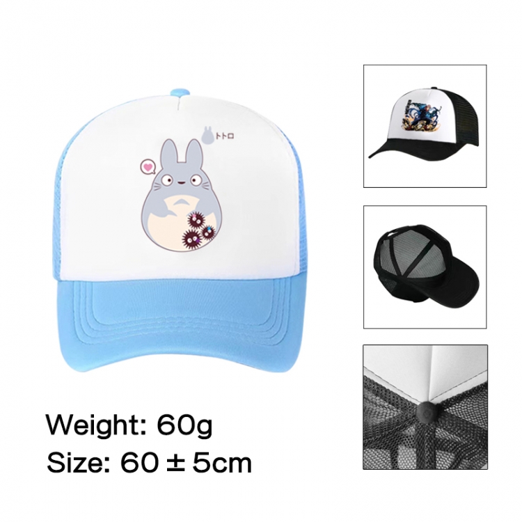 TOTORO Anime peripheral color printed mesh cap baseball cap size 60 ± 5cm