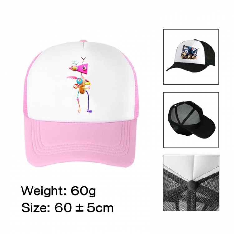 The Amazing Digital Circus Anime peripheral color printed mesh cap baseball cap size 60 ± 5cm