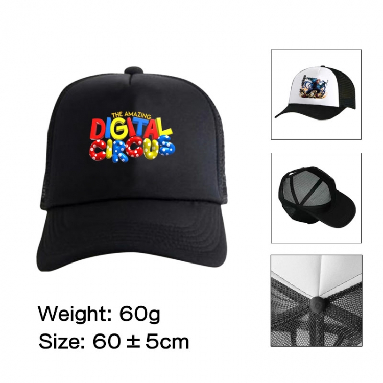 The Amazing Digital Circus Anime peripheral color printed mesh cap baseball cap size 60 ± 5cm