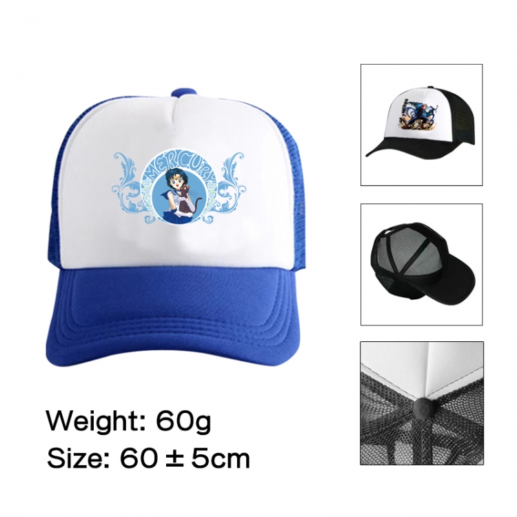 sailormoon Anime peripheral color printed mesh cap baseball cap size 60 ± 5cm