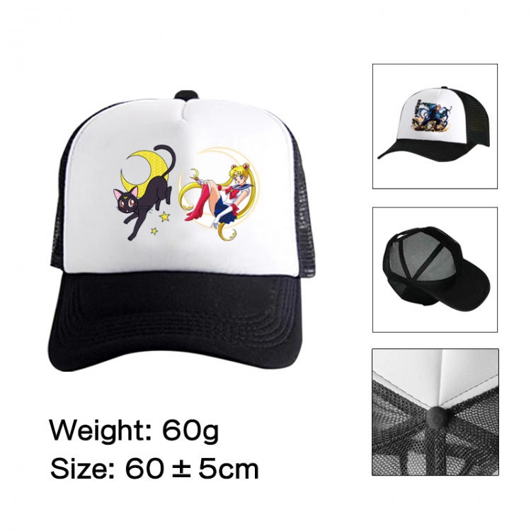 sailormoon Anime peripheral color printed mesh cap baseball cap size 60 ± 5cm