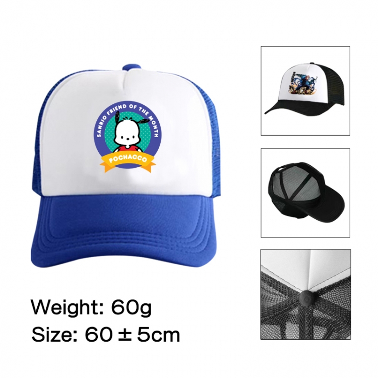 sanrio Anime peripheral color printed mesh cap baseball cap size 60 ± 5cm