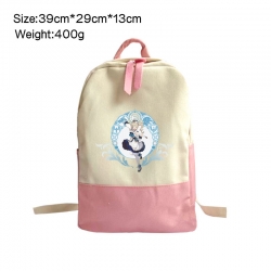 Genshin Impact Anime Surrounding Canvas Colorful Backpack 39x29x13cm