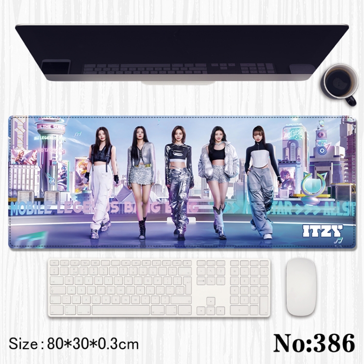 ITZY Anime peripheral computer mouse pad office desk pad multifunctional pad 80X30X0.3cm