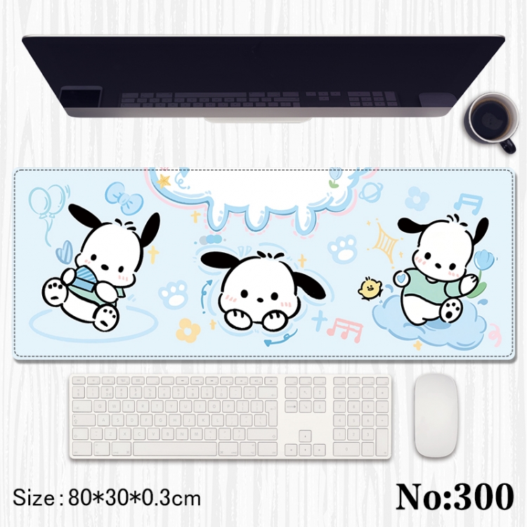 Pochacco Anime peripheral computer mouse pad office desk pad multifunctional pad 80X30X0.3cm