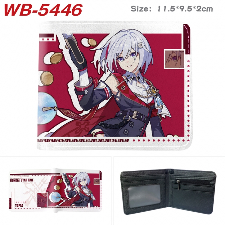 Honkai: Star Rail Animation color PU leather half fold wallet 11.5X9X2CM WB-5446A