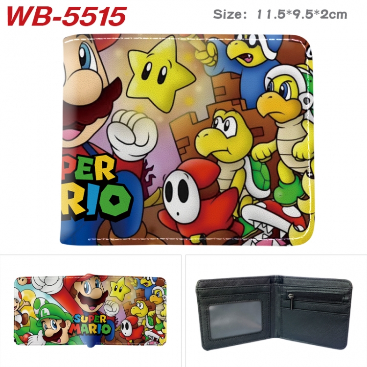 Super Mario Animation color PU leather half fold wallet 11.5X9X2CM WB-5515A