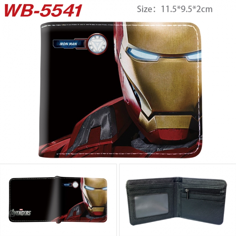 Super heroes Animation color PU leather half fold wallet 11.5X9X2CM WB-5541A