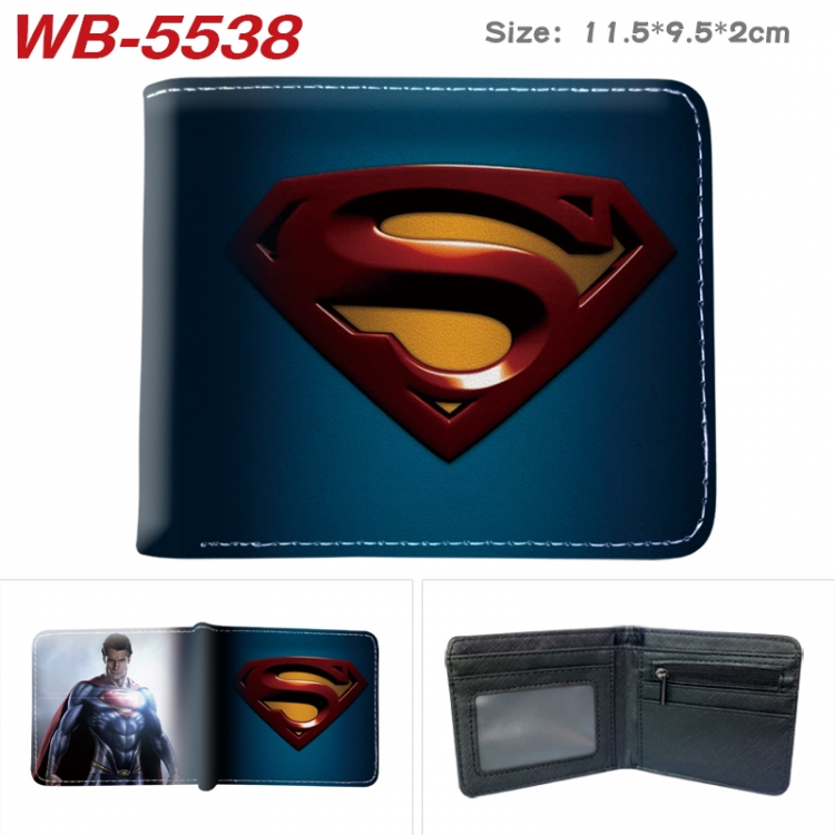 Super heroes Animation color PU leather half fold wallet 11.5X9X2CM WB-5538A