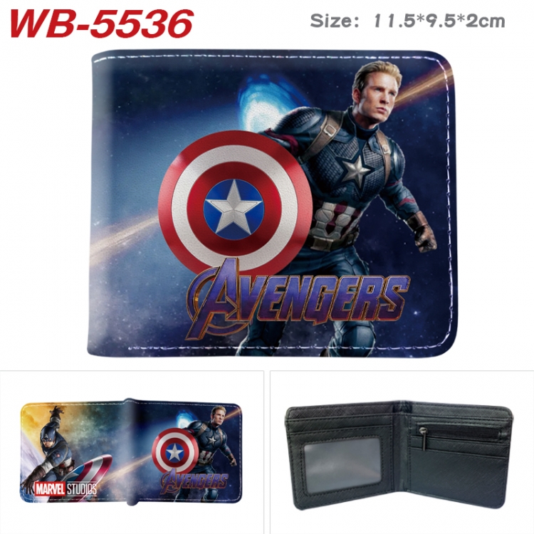 Super heroes Animation color PU leather half fold wallet 11.5X9X2CM WB-5536A