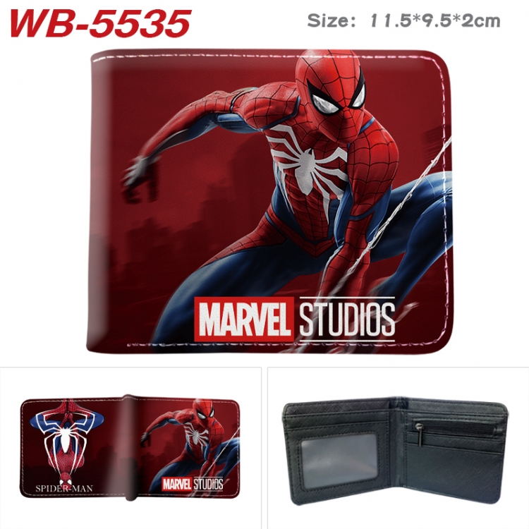 Super heroes Animation color PU leather half fold wallet 11.5X9X2CM WB-5535A