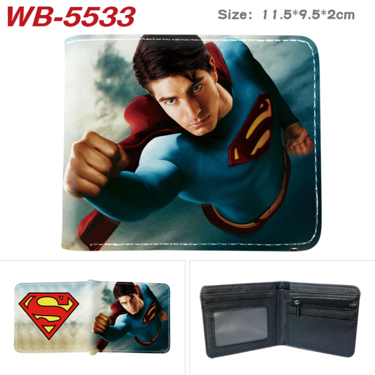 Super heroes Animation color PU leather half fold wallet 11.5X9X2CM WB-5533A