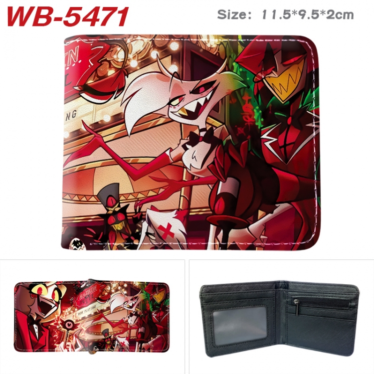 Hazbin Hotel Animation color PU leather half fold wallet 11.5X9X2CM WB-5471A