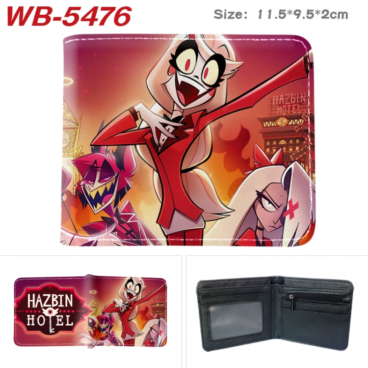 Hazbin Hotel Animation color PU leather half fold wallet 11.5X9X2CM WB-5476A