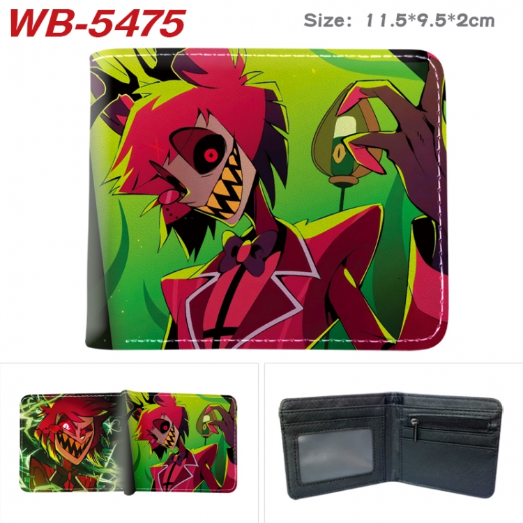 Hazbin Hotel Animation color PU leather half fold wallet 11.5X9X2CM WB-5475A