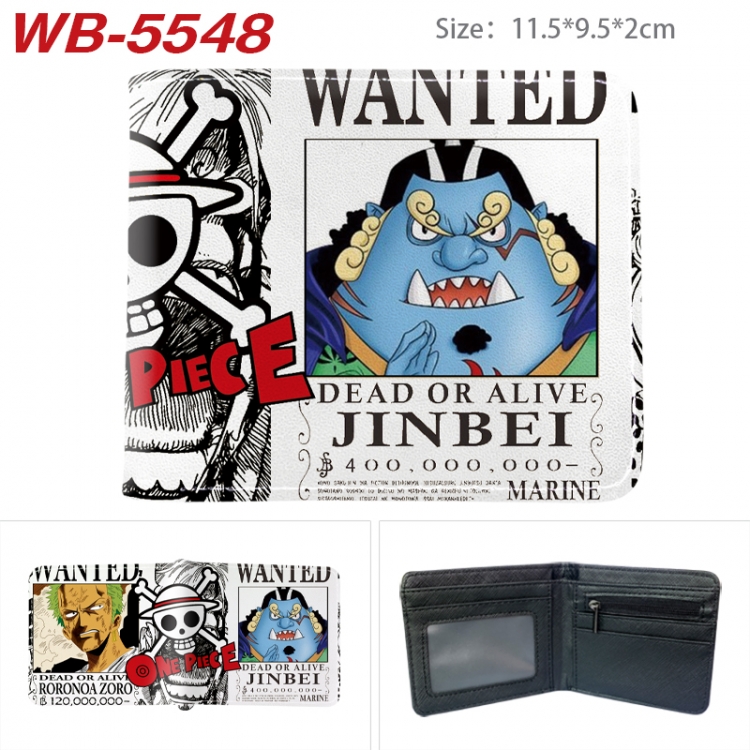 One Piece Animation color PU leather half fold wallet 11.5X9X2CM