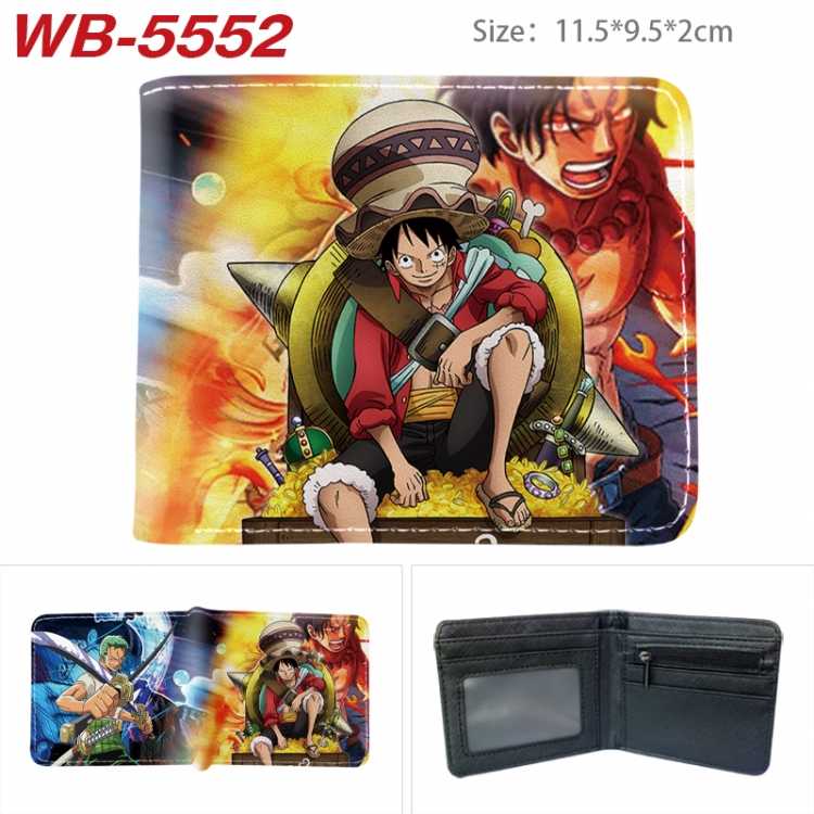 One Piece Animation color PU leather half fold wallet 11.5X9X2CM