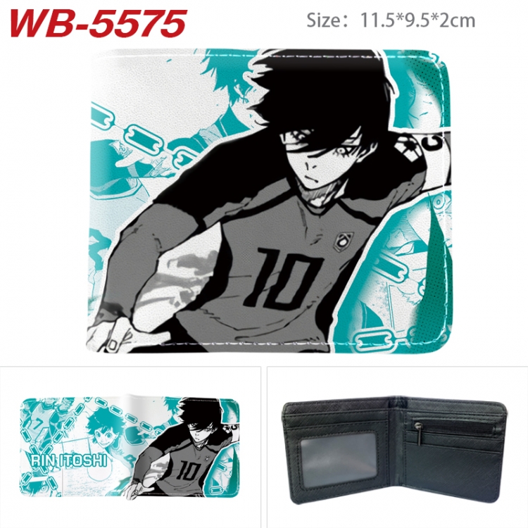 BLUE LOCK Animation color PU leather half fold wallet 11.5X9X2CM WB-5575A