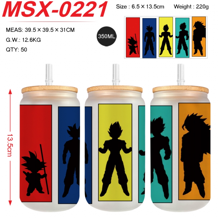DRAGON BALL Anime frosted glass cup with straw 350ML MSX-0221
