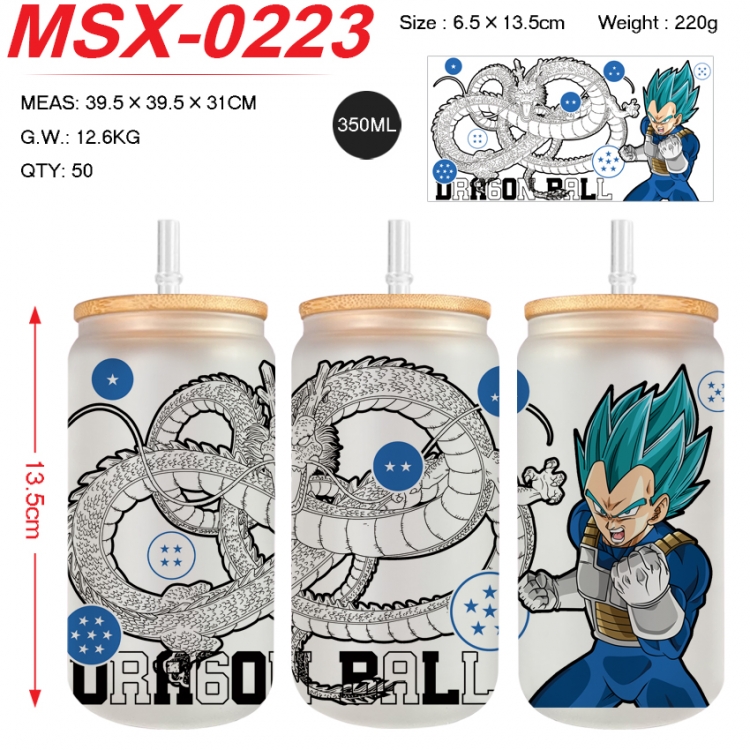 DRAGON BALL Anime frosted glass cup with straw 350ML MSX-0223