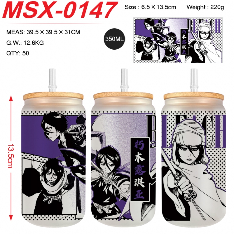 Bleach Anime frosted glass cup with straw 350ML MSX-0147