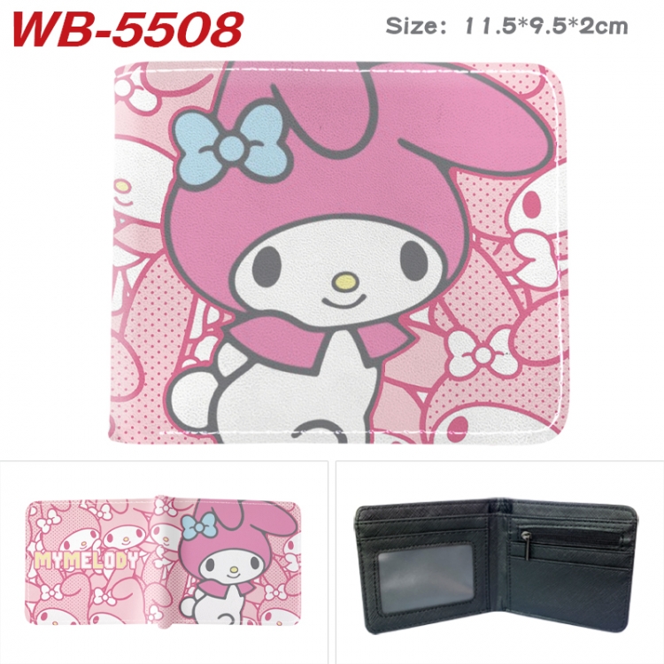 sanrio Animation color PU leather half fold wallet 11.5X9X2CM