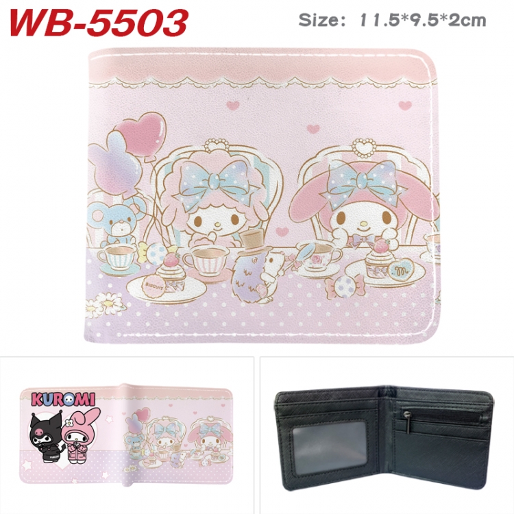 sanrio Animation color PU leather half fold wallet 11.5X9X2CM