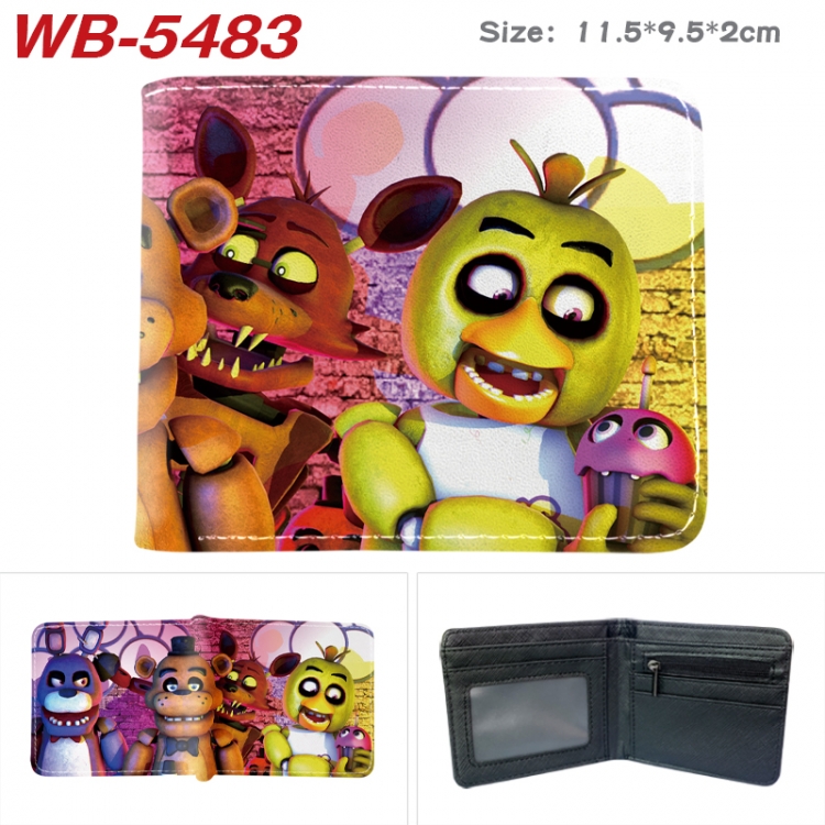 Five Nights at Freddys Animation color PU leather half fold wallet 11.5X9X2CM