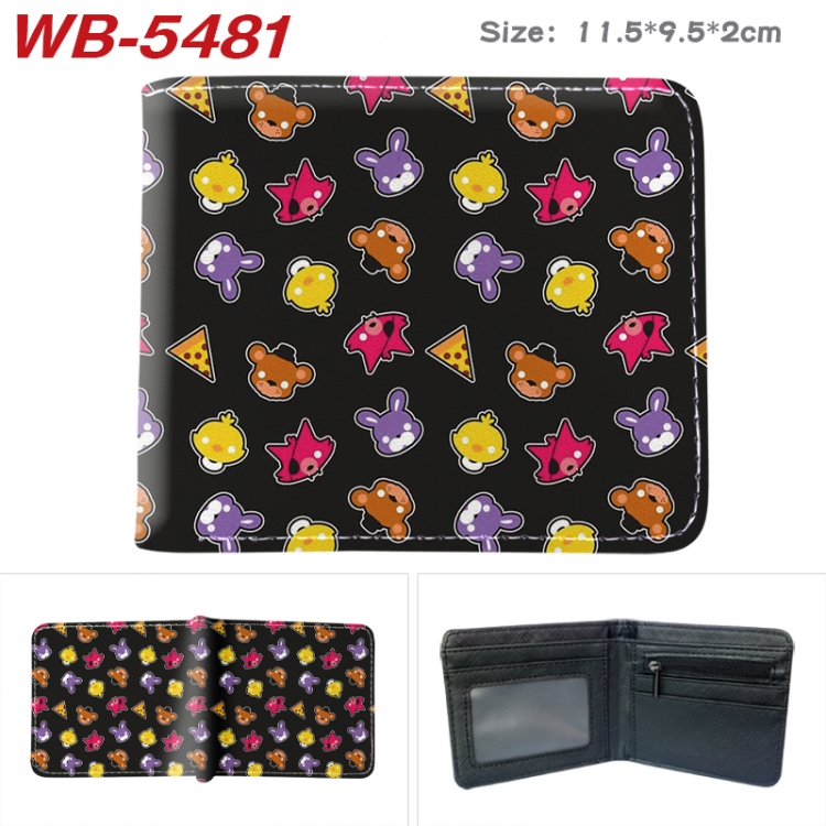 Five Nights at Freddys Animation color PU leather half fold wallet 11.5X9X2CM