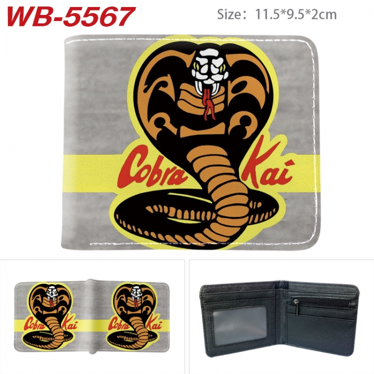 Cobra Animation color PU leather half fold wallet 11.5X9X2CM WB-5567A