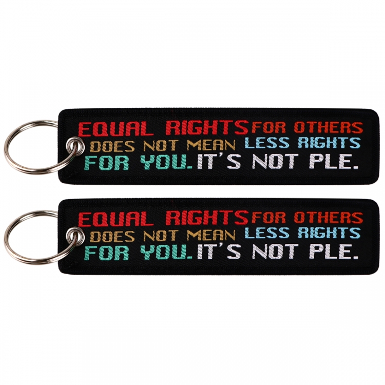 Quotations series Double sided color woven label keychain with thickened hanging rope 13x3cm 10G price for 5 pcs