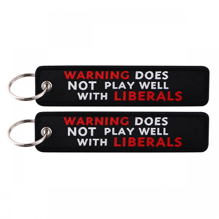 Quotations series Double sided color woven label keychain with thickened hanging rope 13x3cm 10G price for 5 pcs