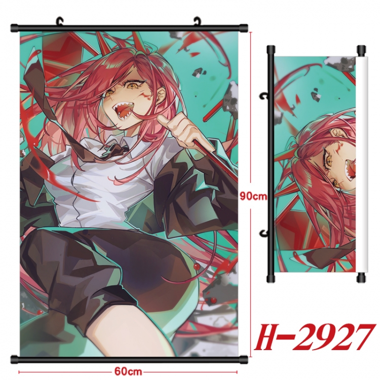 Chainsawman Anime Black Plastic Rod Canvas Painting Wall Scroll 60X90CM