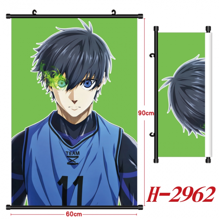 BLUE LOCK Anime Black Plastic Rod Canvas Painting Wall Scroll 60X90CM