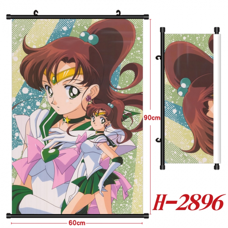 sailormoon Anime Black Plastic Rod Canvas Painting Wall Scroll 60X90CM