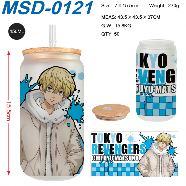 Tokyo Revengers  Anime frosted glass cup with straw 450ML