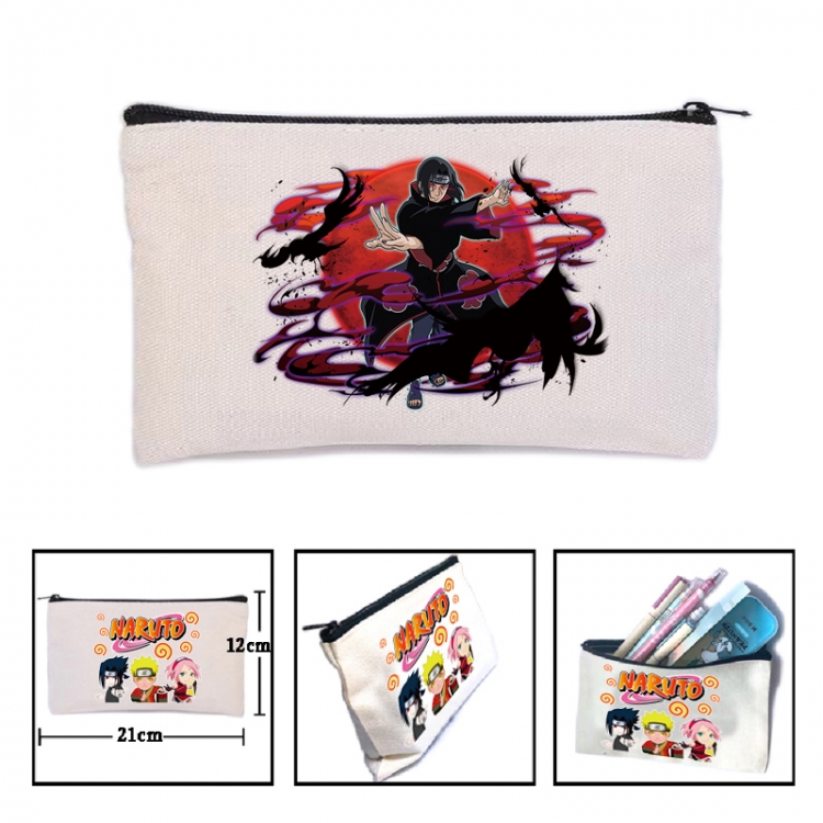 Naruto Anime canvas minimalist printed pencil case storage bag 21X12cm