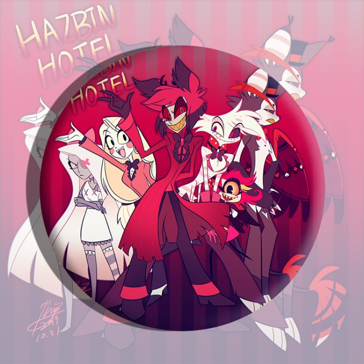 Hazbin Hotel Anime tinplate brooch badge price for 5 pcs