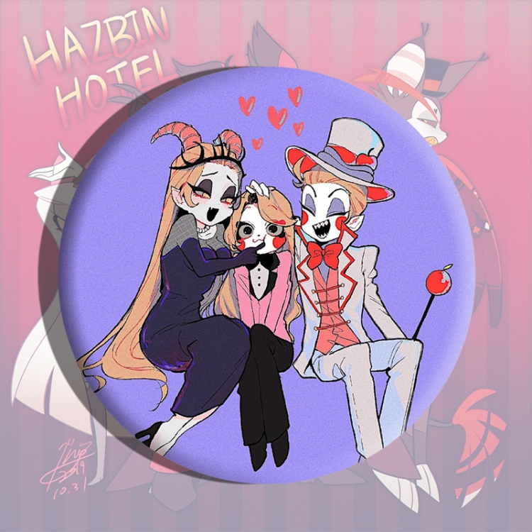 Hazbin Hotel Anime tinplate brooch badge price for 5 pcs