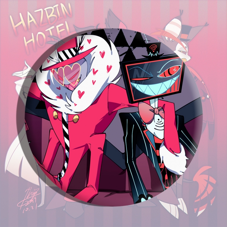 Hazbin Hotel Anime tinplate brooch badge price for 5 pcs