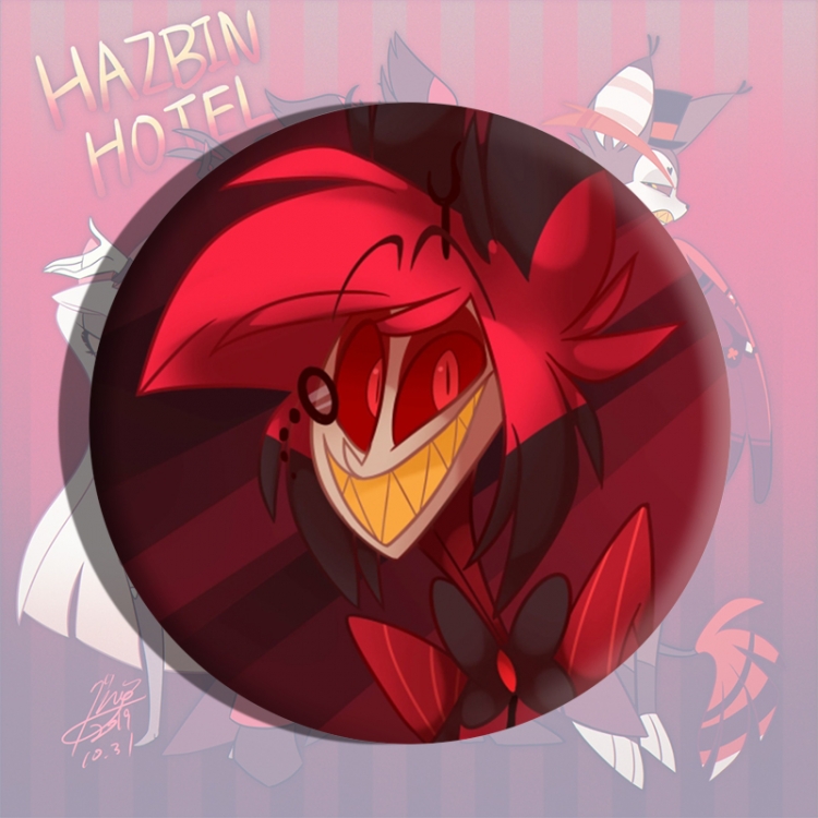 Hazbin Hotel Anime tinplate brooch badge price for 5 pcs