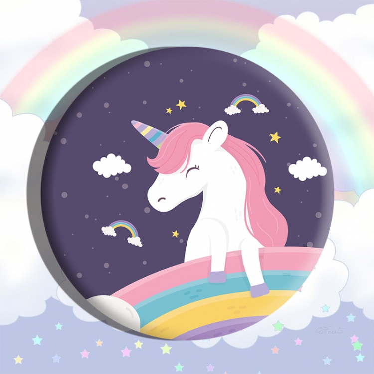 Unicorn Anime tinplate brooch badge price for 5 pcs