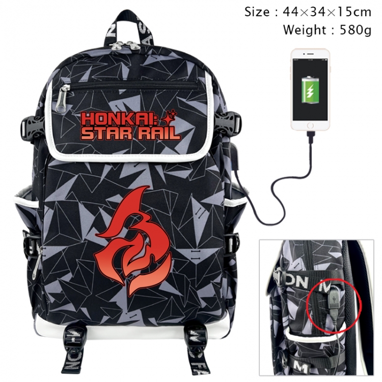 Honkai: Star Rail Anime color shading data line backpack 44X34X15CM