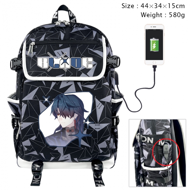 Honkai: Star Rail Anime color shading data line backpack 44X34X15CM