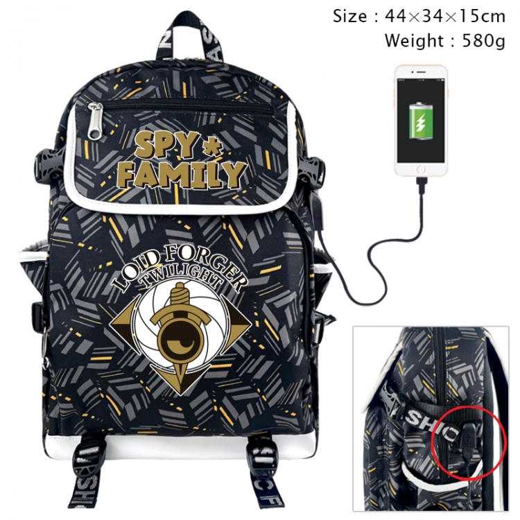 SPYxFAMILY Anime color shading data line backpack 44X34X15CM