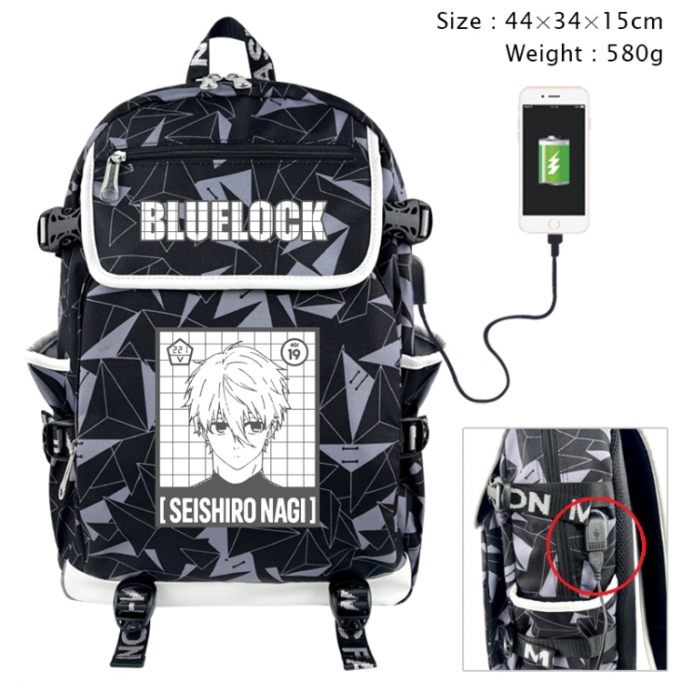 BLUE LOCK Anime color shading data line backpack 44X34X15CM
