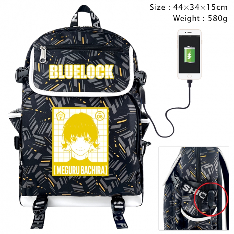 BLUE LOCK Anime color shading data line backpack 44X34X15CM