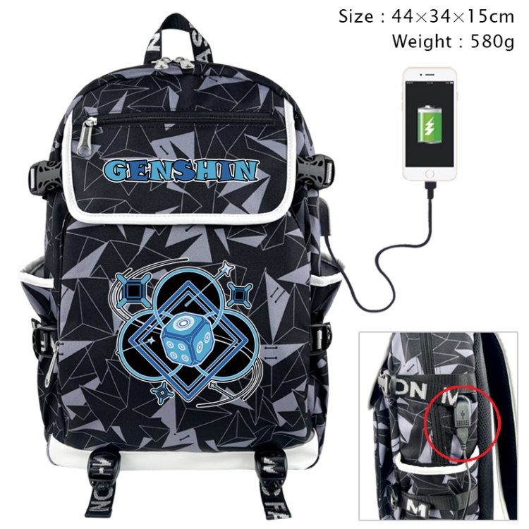 Genshin Impact Anime color shading data line backpack 44X34X15CM